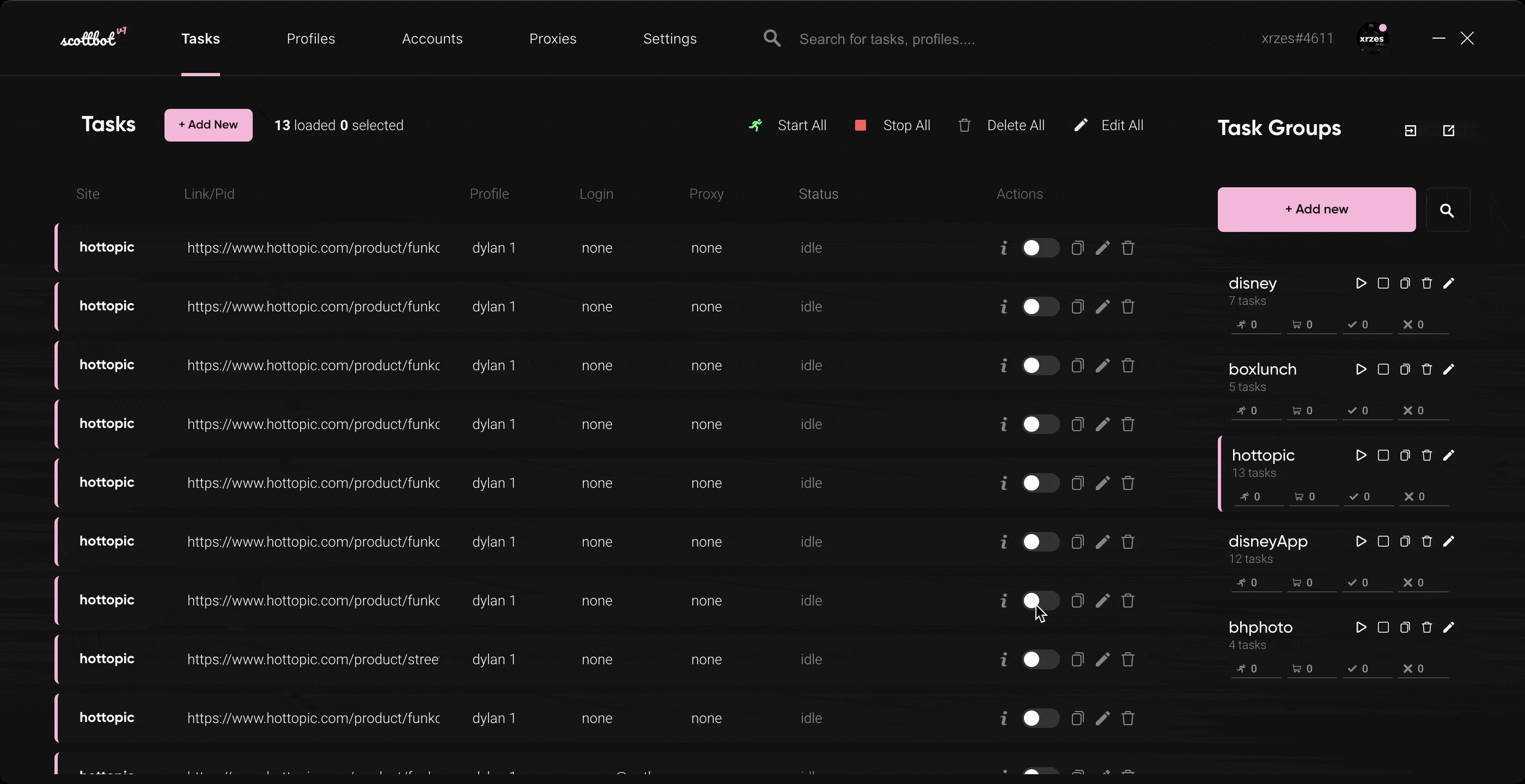 Scottbotv1 Tasks Panel In Action