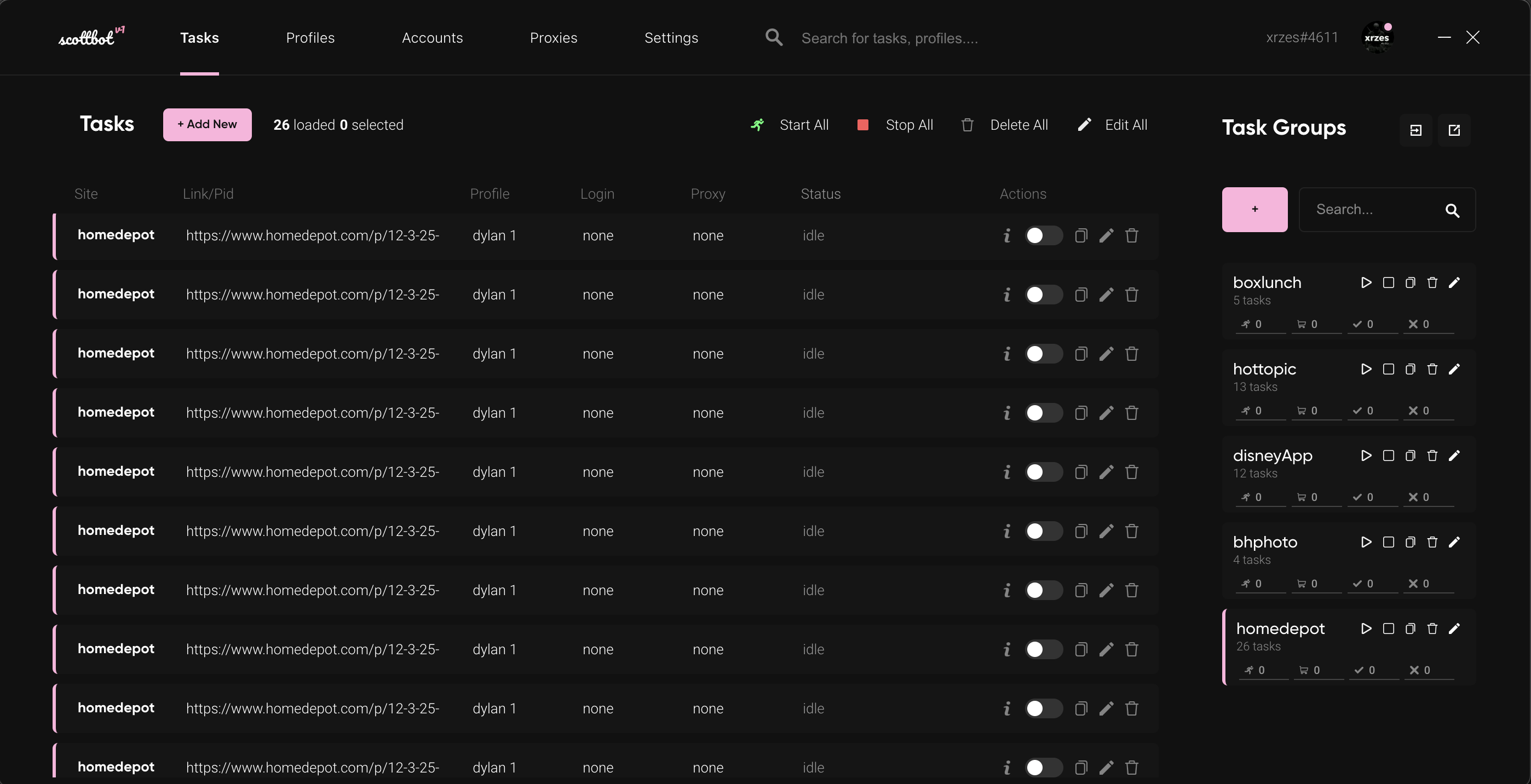 Scottbot Tasks Panel Preview